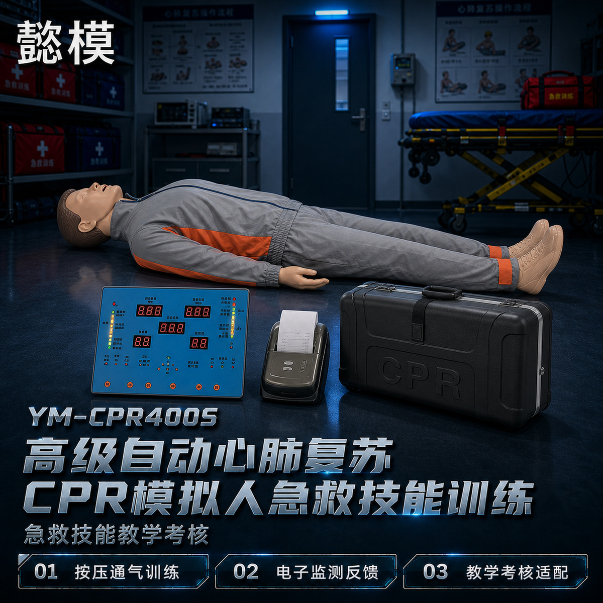 懿模 YM-CPR400S高级自动心肺复苏CPR模拟人实战急救训练 详情图 1