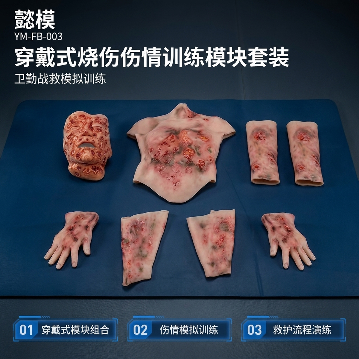 懿模YM-FB-003穿戴式烧伤伤情套装卫勤训练模拟人战创伤救治技术训练 详情图 1