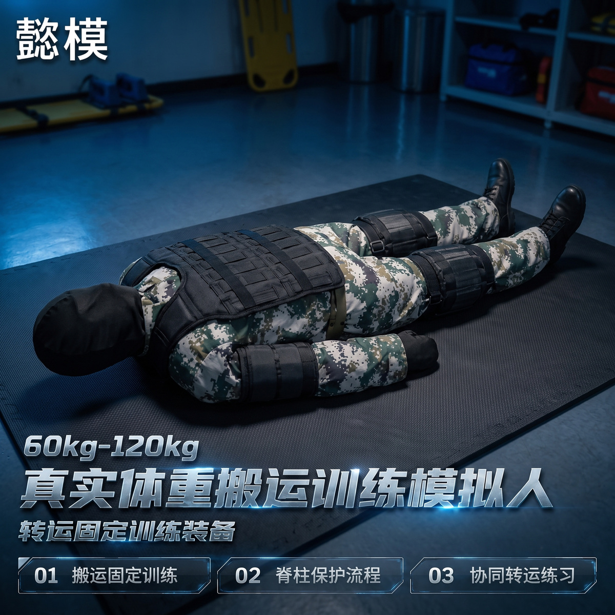 懿模 真实体重搬运训练模拟人60kg-120kg可调节配重 真实体重搬运人沙袋人 详情图 1